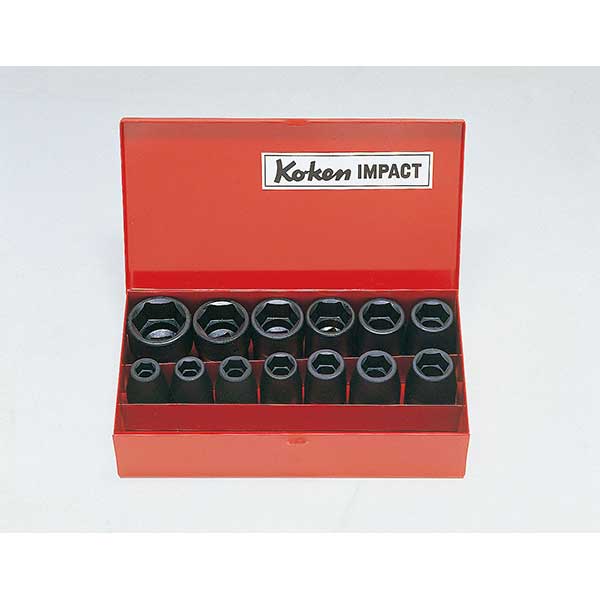 Koken 14241M 1/2''Drive 6 POINT Impact Socket Set 13piece 10 -27mm