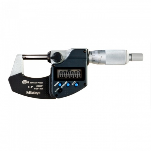MitutoyoDigital Micrometer IP65, Inch/Metric With Ratchet Stop - 570 Series 0-25mm