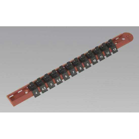 Sealey AK1412 Socket Retaining Rail with 12 Clips 1/4Sq Drive