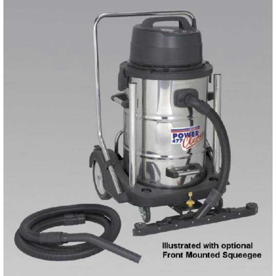 Sealey PC477 - Industrial Wet & Dry Vacuum Cleaner 77ltr Stainless Drum 2400W/230V Swivel Bin Em