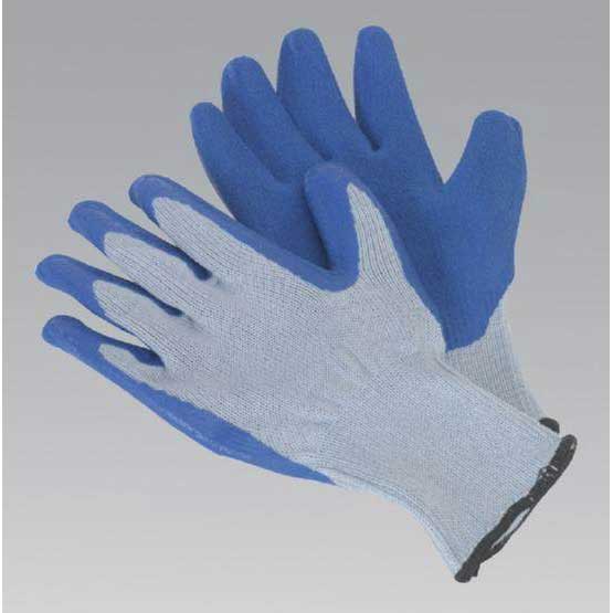 Sealey SSP48 - Latex Knitted Wrist Gloves - Large
