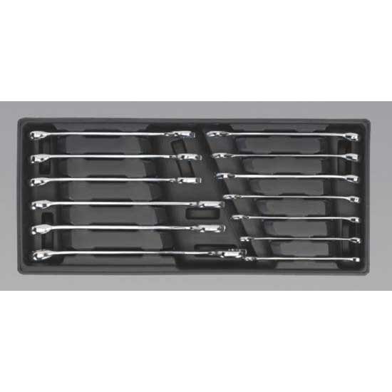 Sealey TBT01 Tool Tray with Combination Spanner Set 13pc Metric