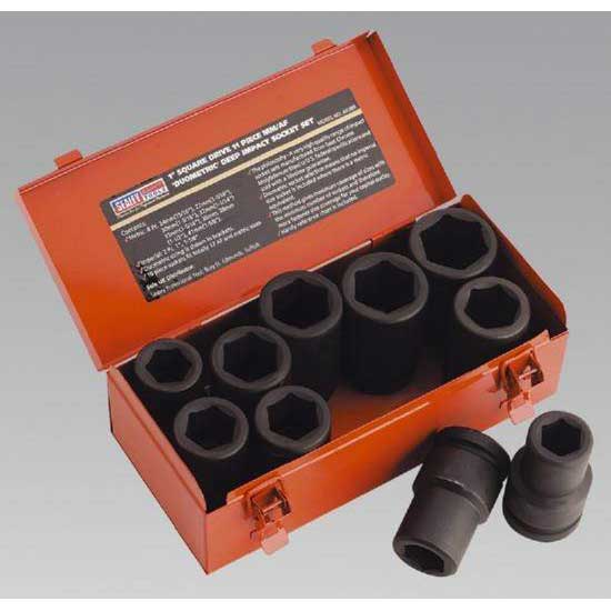 Sealey AK689 Impact Socket Set 10pc Deep 1Sq Dr Metric/Imperial