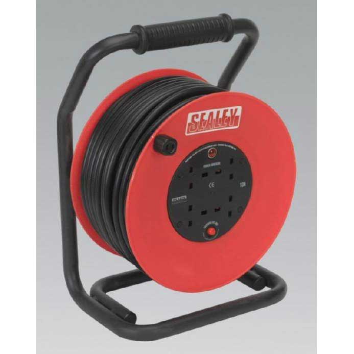 Cable Reel 50mtr 4 x 230V 2.5mm Heavy-Duty Thermal Trip