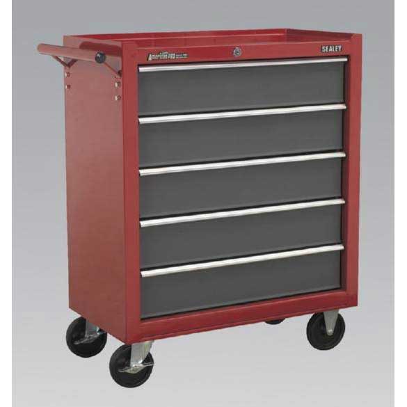 Sealey AP22505BB - Rollcab 5 Drawer with Ball Bearing Runners - Red/Grey