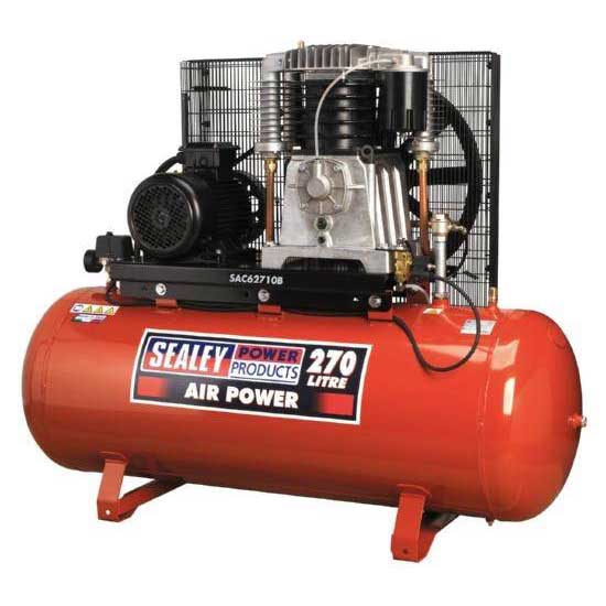 Compressor 270ltr Belt Drive 10hp 3ph 2-Stage with Cast Cylinders
