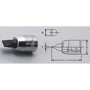 Koken 2005.25-5 No.5 1/4''Drive Bit Socket for Slotted Heads