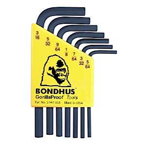 Bondhus 12245 HLX7S - 7pc SHORT Hex Key Set 5/64-3/16''