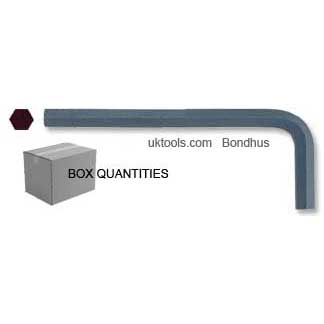 Bondhus 13954 2.5mm Hex Key Box of 100 88mm Long