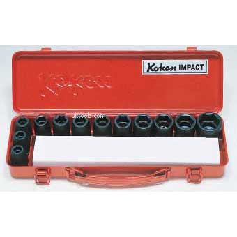 Koken 14242M 1/2''Drive Impact Socket Set 12piece 10 -27mm