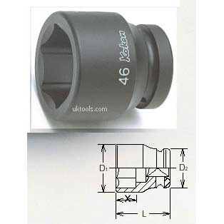 Koken 18400M-21 21mm 1''Drive Standard 6point(hex) Impact Socket
