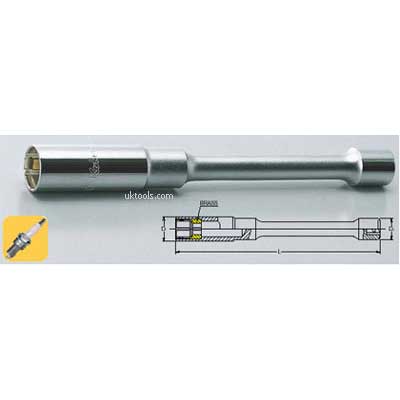 Koken 3300C250-20.8 3/8''Dr. 250mm Long Spark Splug Socket w/ Spring Clip