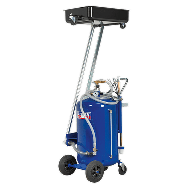 Sealey AK462DX - Mobile Oil Drainer with Probes 100ltr Cantilever Air Discharge