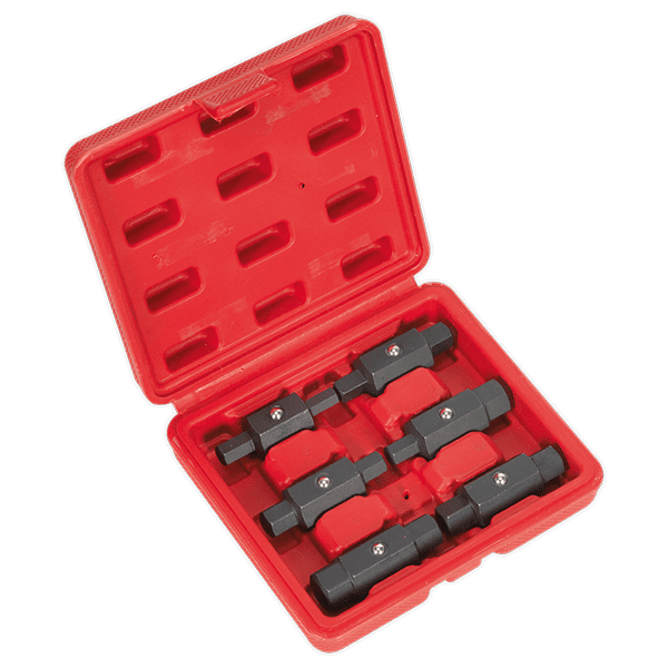 Sealey AK658 - Oil Drain Plug Key Set 6pc Double End