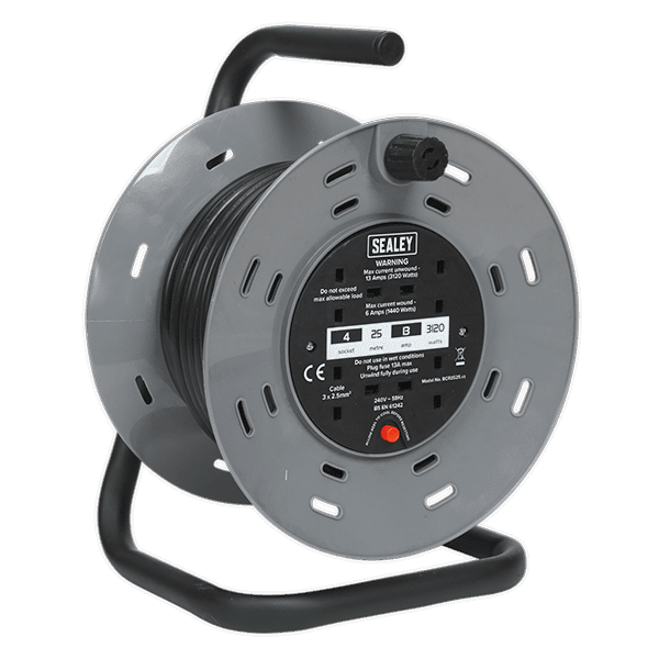 Sealey BCR2525 - Cable Reel 25mtr 2 x 230V Heavy-Duty