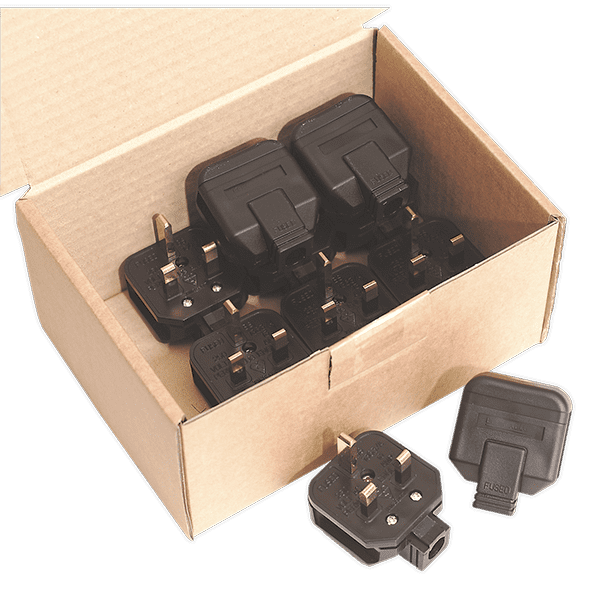 Sealey PL/13/3 Rubber Plug 13Amp Extra Heavy-Duty Pack of 10