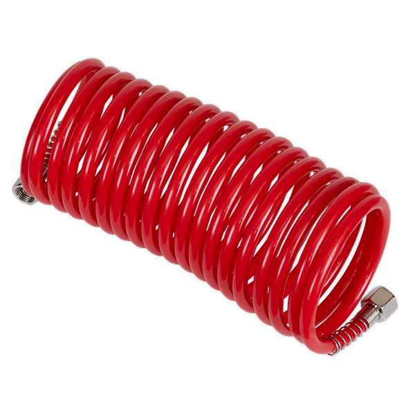Sealey SA335 Coiled Air Hose 5mtr Dia 5mm with 1/4''BSP Unions