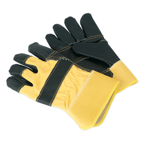 Sealey SSP13 - Riggers Gloves Hide Palm Pair