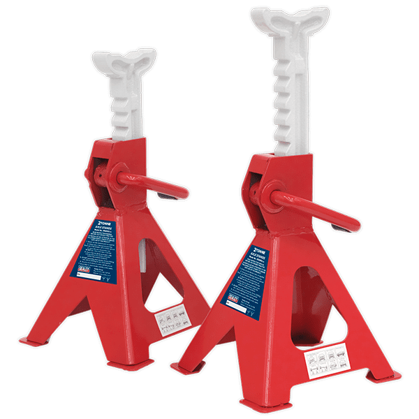 Sealey VS2002 - Axle Stands 2tonne Capacity per Stand 4tonne per Pair Ratchet Type
