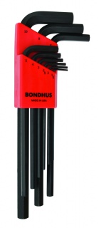 Bondhus 12199 HLX9ML - 9pc Allen Hex Key Set 1.5-10mm