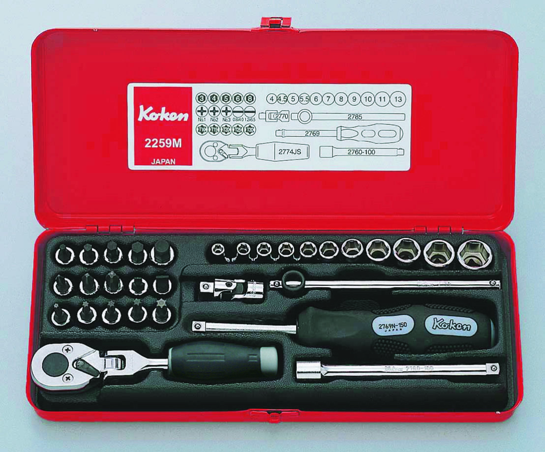 Koken 2259M 1/4'' Drive 31 Piece Socket Set