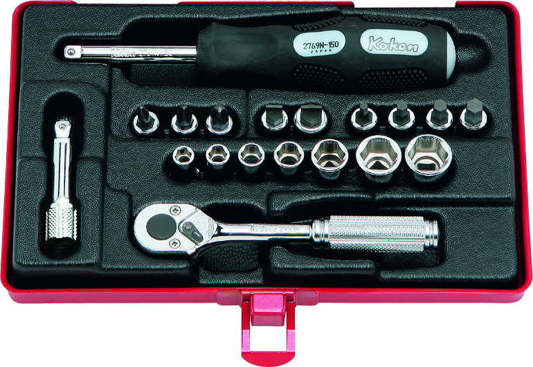 Koken 2275 1/4'' Drive 19 Piece Socket Set