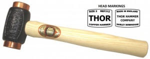 THOR 04-312BH Size 2 Copper Hammer – Branded Head