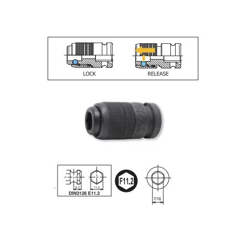 KOKEN 14142-F11.2 1/2'' DR Quick Release Bit Holder for 7/16'' (E11.2) BITS