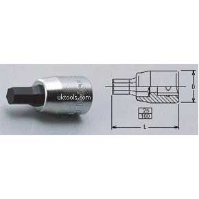 Koken 2010A.25-9/32 9/32 (inch) 1/4Drive Hex Bit 25mm Long Socket