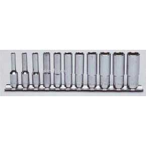 Koken RS2300M/11 11 piece 1/4''.Dr 6-pt deep 50mm long socket set on a rail