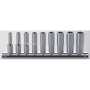 Koken RS2300M/9 9 piece 1/4''.Dr 6-pt deep 50mm long socket set on a rail