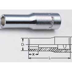 Koken 2300X-13 13mm 1/4''Drive 6-Point Semi-Deep 31mm Long Socket