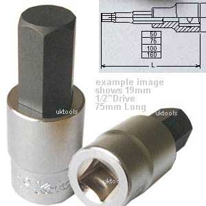 Koken 4010M.100-5 5mm 100mm Long 1/2''Drive HEX BIT Socket