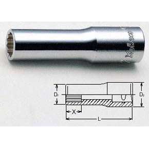 Koken 4305A-1.1/8 1-1/8'' 1/2''Dr. Deep 12pt Chrome Socket