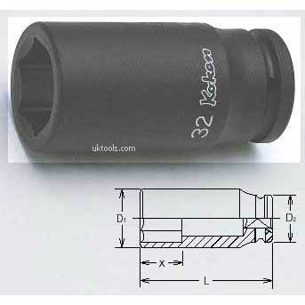 Koken 16300A-2 2''(inch) 3/4''Drive DEEP 6point(hex) IMPACT SOCKET