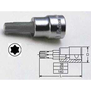 Koken 3025.50-T20 T20 3/8Drive Standard Torx Bit 50mm Long Socket