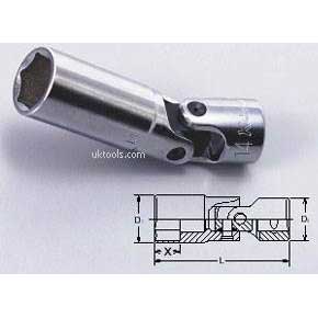 Koken 3340M75-14 14mm 3/8''Dr. 6-pt U J Deep Socket 75mm Long