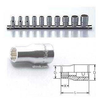 Koken RSAS2405A/10 aerospace 10pc 1/4''.Dr 12-point AF socket set