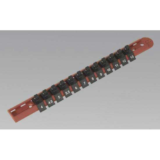 Sealey AK1412 Socket Retaining Rail with 12 Clips 1/4Sq Drive
