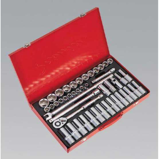 Sealey AK6941 Socket Set 46pc 1/2”Sq Drive WallDrive Metric UKtools
