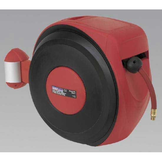 Sealey SA821 - Auto Rewind Control Air Hose Reel 10mtr O10mm - Rubber Hose