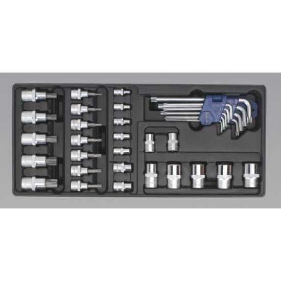 Sealey TBT08 - Tool Tray with TRX-Star Key  Socket Bit & Socket Set 35pc
