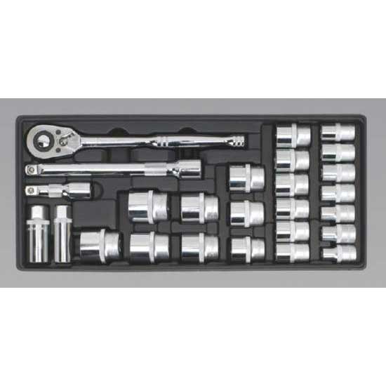Sealey TBT21 - Tool Tray with Socket Set 1/2Sq Drive 26pc