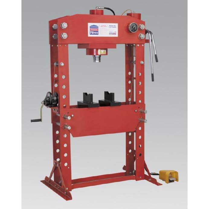 Sealey YK759FAH Air/Hydraulic Press 75tonne Floor Type with Foot Pedal
