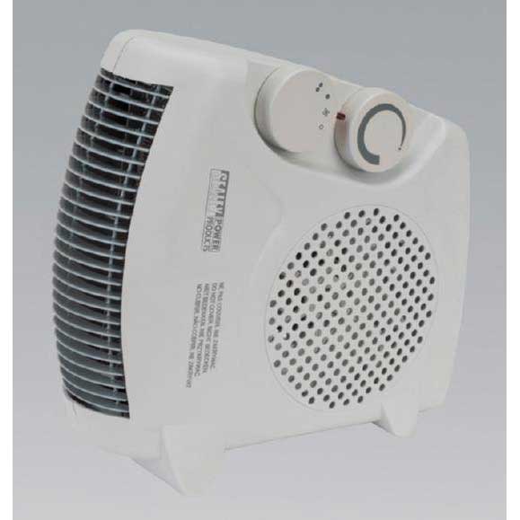 Sealey FH2010 Fan Heater 2000W 2 Heat Settings with Thermostat