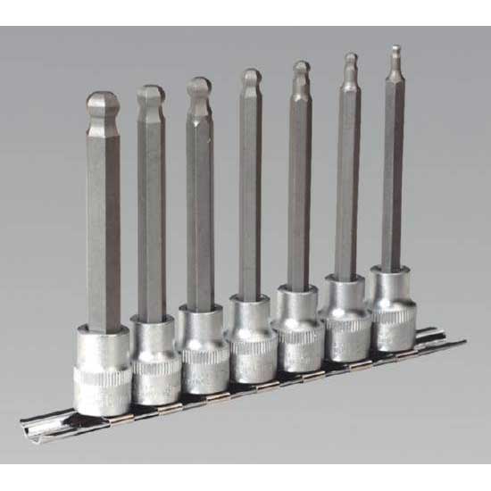 Sealey AK6212 Hex BallEnd Socket Bit Set 7pc Metric 3/8"Sq Drive