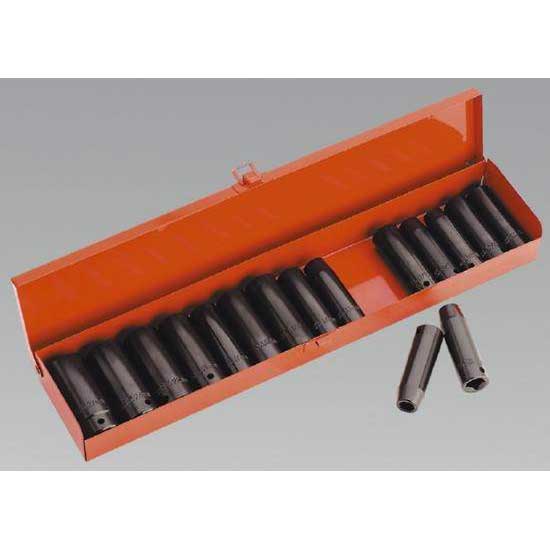 Sealey AK685 - Impact Socket Set 16pc Deep 1/2''Sq Drive Metric/Imperial