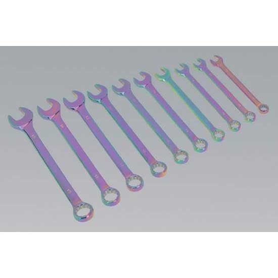 Sealey AK6308 Titanium Coated Combination Spanner Set 10pc Metric