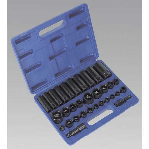 Sealey AK681 - Impact Socket Set 32pc Standard/Deep 3/8 & 1/2Sq Drive Metric/Imperial