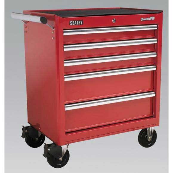 Sealey AP33459 Rollcab 5 Drawer with Ball Bearing Runners Red